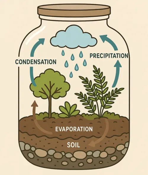 Diagram of the terrarium water cycle